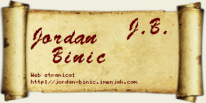 Jordan Binić vizit kartica